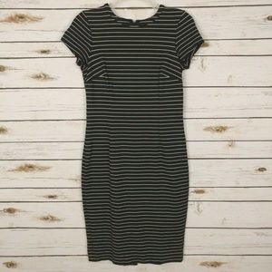 Ann Taylor SP Midi Striped Ponte Sheath Dress